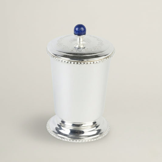 Silver Glass Set of 2 Fleur de Lis