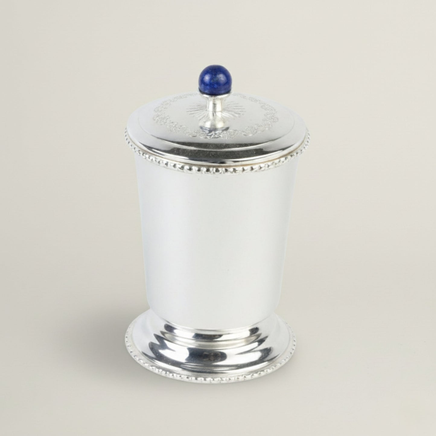 Silver Glass Set of 2 Fleur de Lis