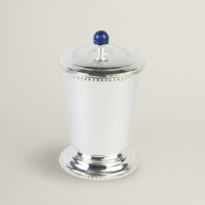 Silver Glass Set of 2 Fleur de Lis