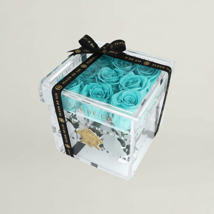 Acrylic Rose Box of Turquoise Blue