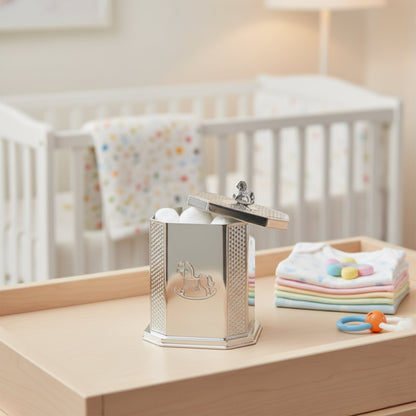 Horse Silver Keepsake Box- Big Fleur de Lis