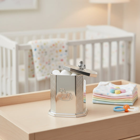 Horse Silver Keepsake Box- Big Fleur de Lis