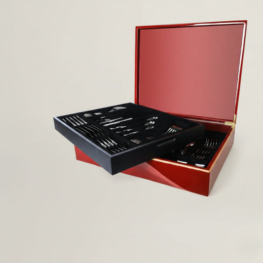 Sottile Cutlery Set in Wooden Box (84 Pcs) Fleur de Lis