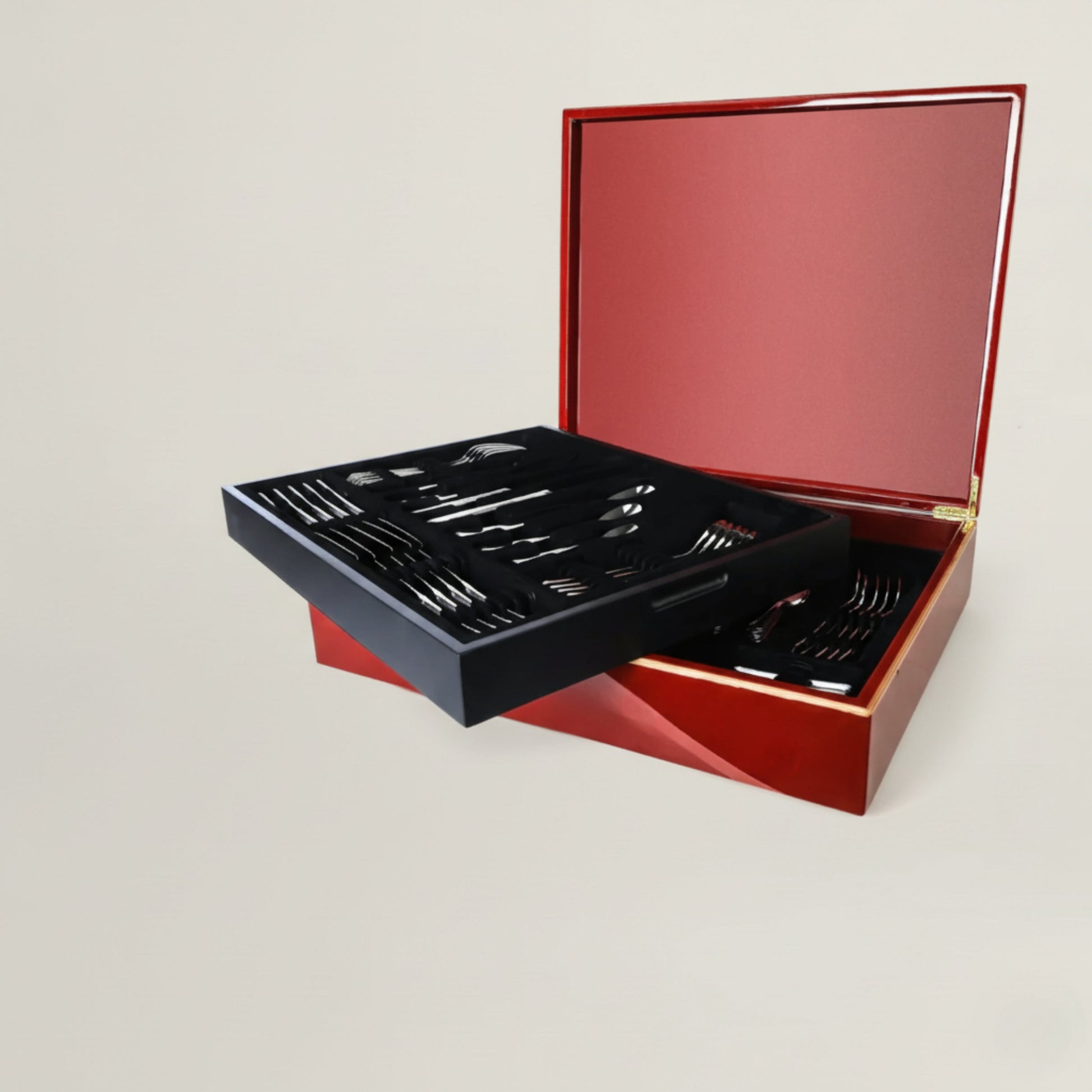 Sottile Cutlery Set in Wooden Box (84 Pcs) Fleur de Lis