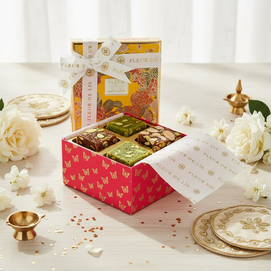 Dry Fruit Barfi Assortment (4 pcs) Fleur de Lis