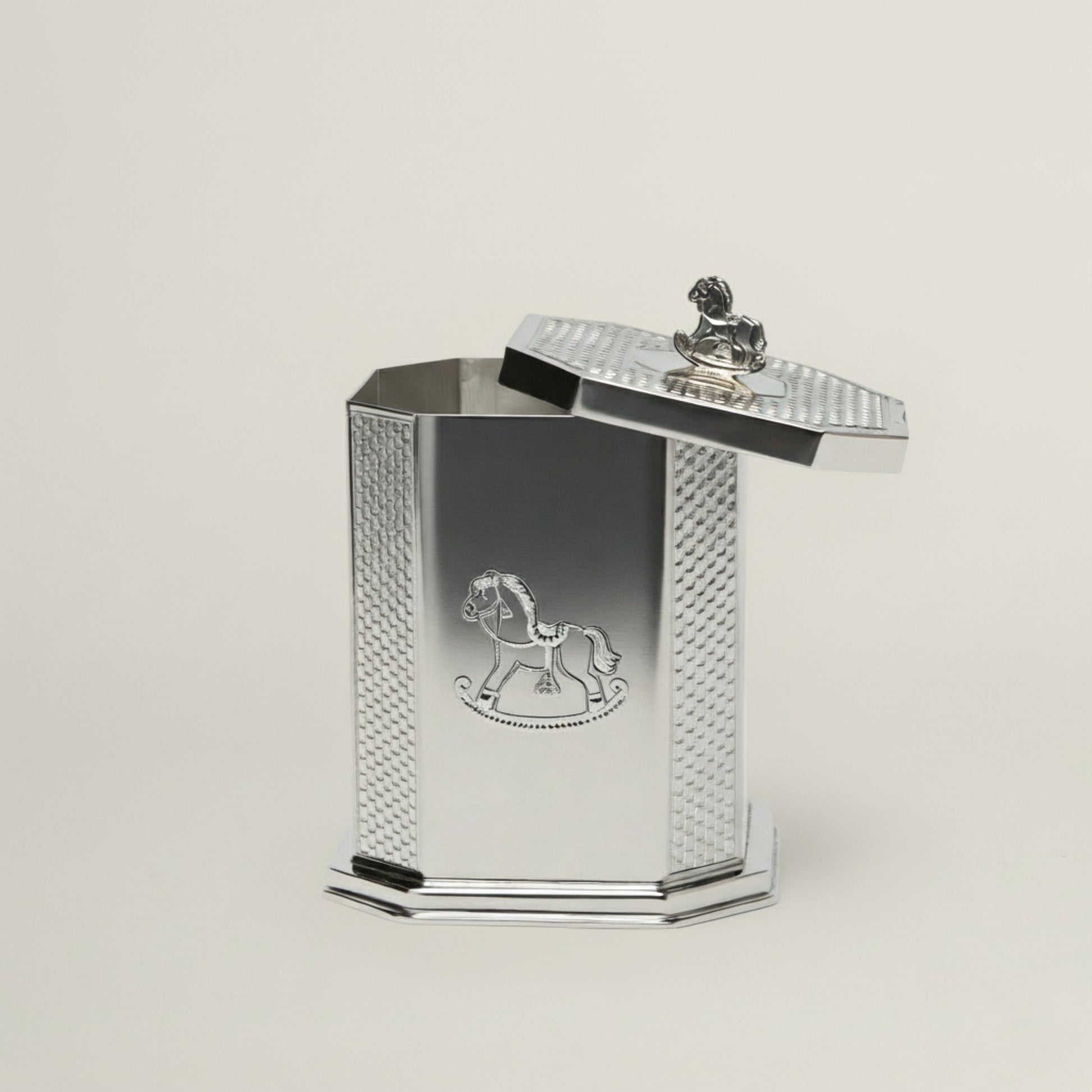 Horse Silver Keepsake Box- Big Fleur de Lis