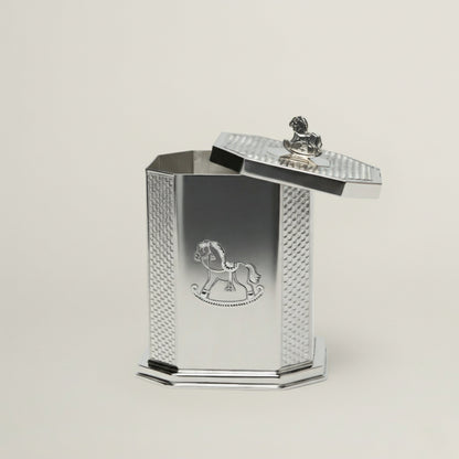 Horse Silver Keepsake Box- Big Fleur de Lis