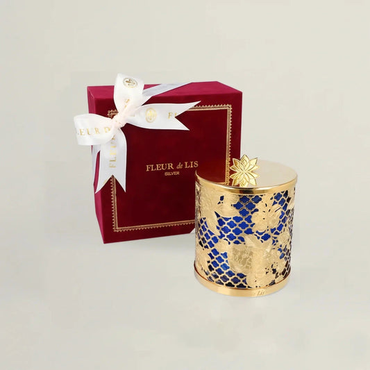 Lattice Candle - Floral Gold Fleur de Lis
