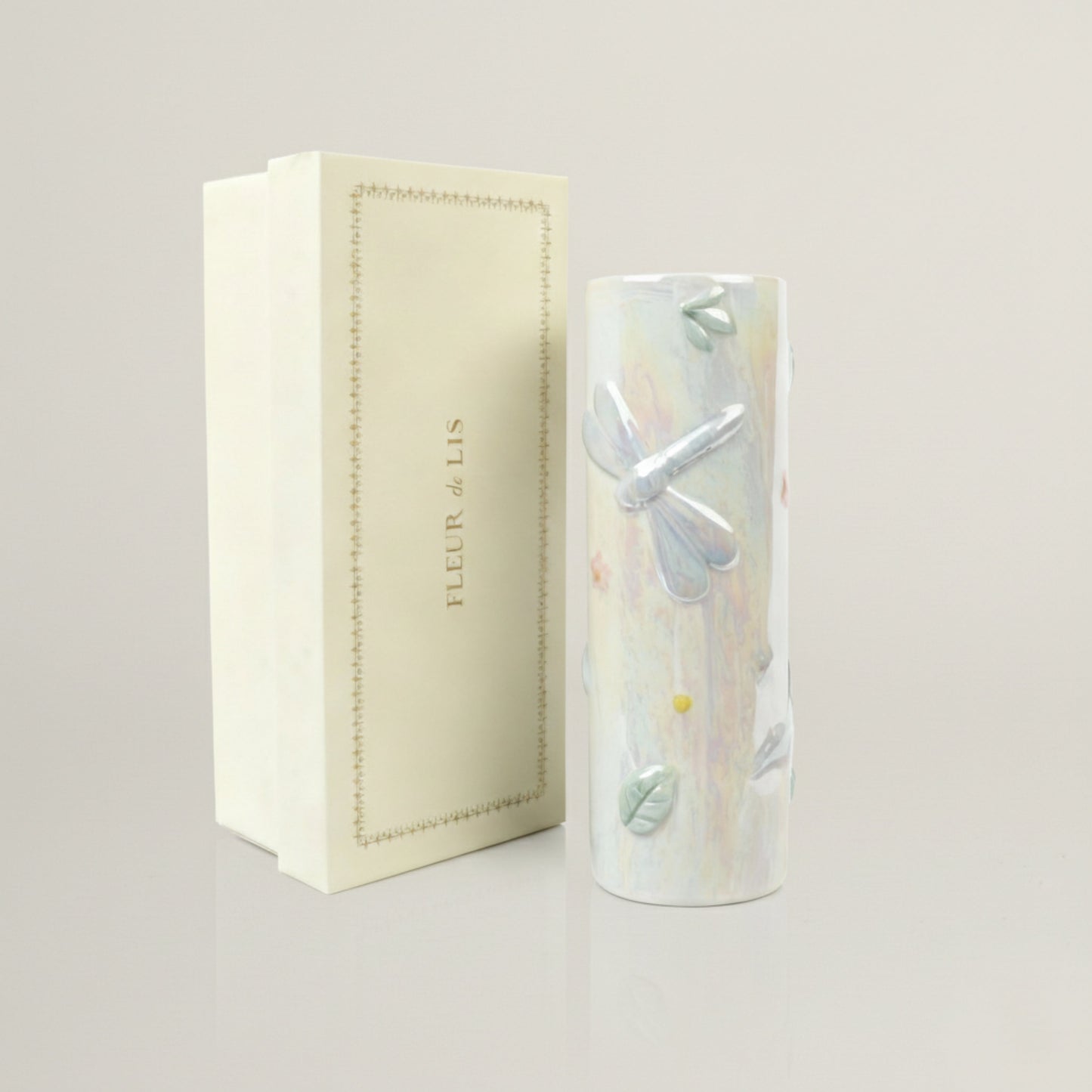 Dragonfly Meadow Ceramic Planter Fleur de Lis