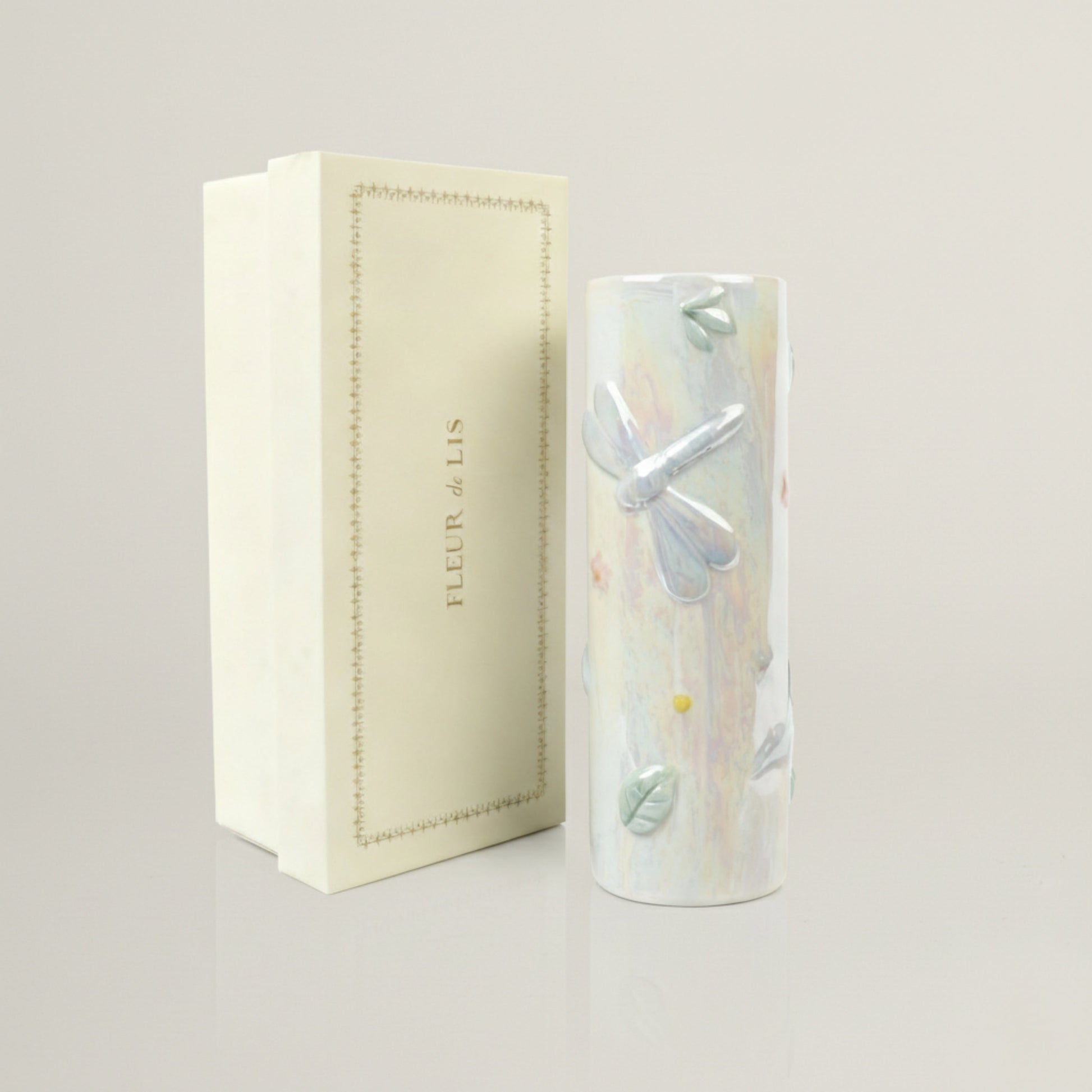 Dragonfly Meadow Ceramic Planter Fleur de Lis