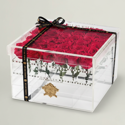 Acrylic Box of Red Roses