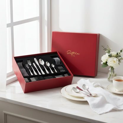 Sottile Cutlery Set in Cardboard Box (42 Pcs) Fleur de Lis