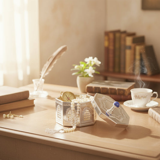 Silver Decorative Box- set of 2 Fleur de Lis